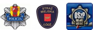 logo podmiotów uczestniczących w realizacji:
Komendy Wojewódzkiej Policji w Łodzi
Straży Miejskiej w Łodzi
Ośrodka Szkolenia Policji w Łodzi z s. w Sieradzu